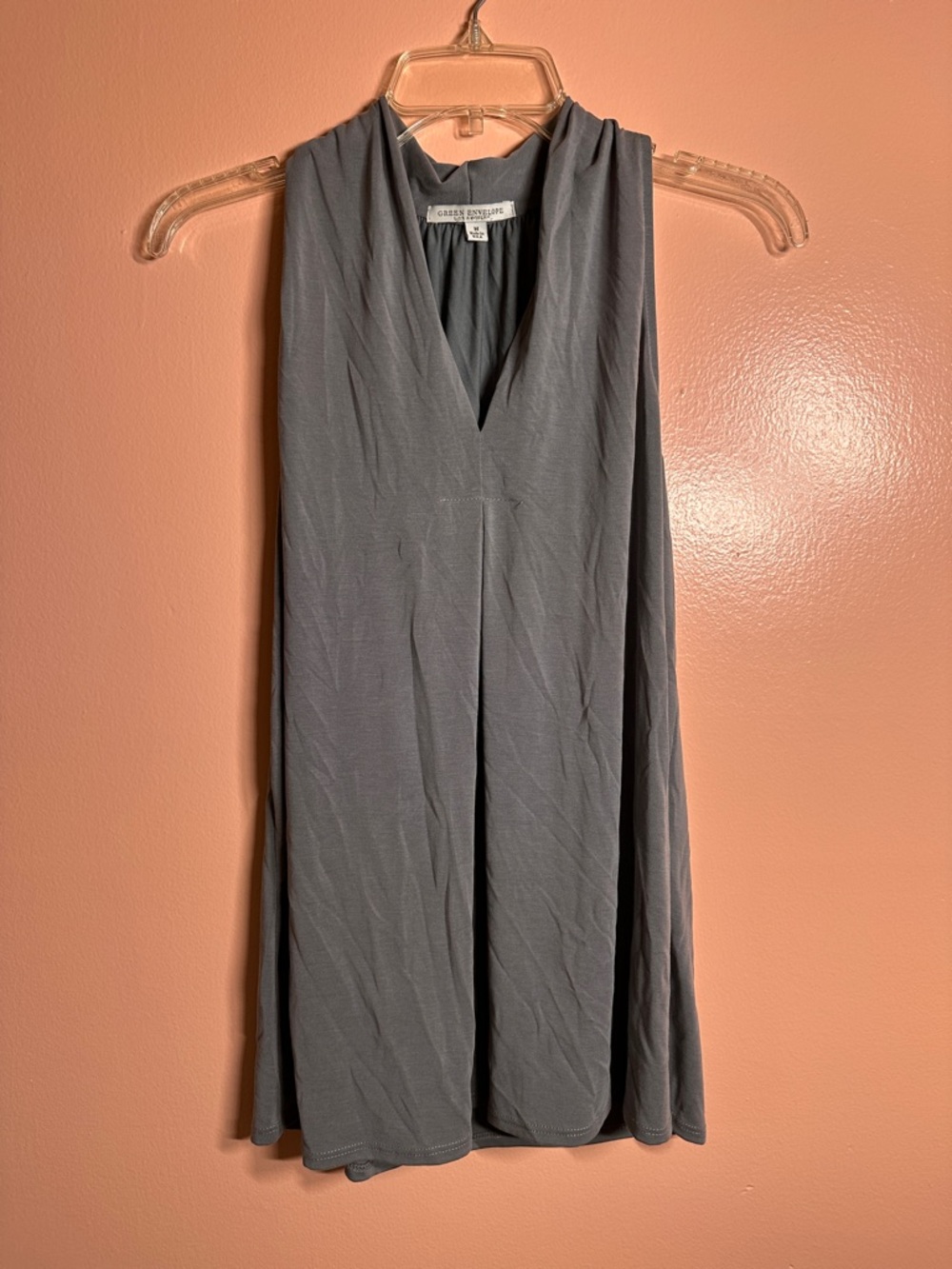 V-Neck Minimalist Chic Elegant Office Flowy Tunic Top - Gray